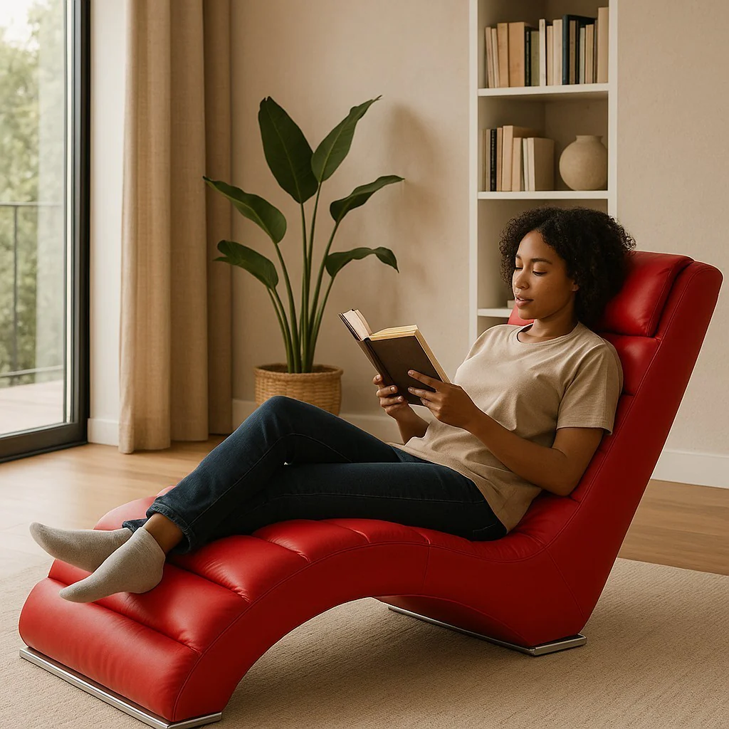 Galaxy Chaise Single Seater Red - Image 2