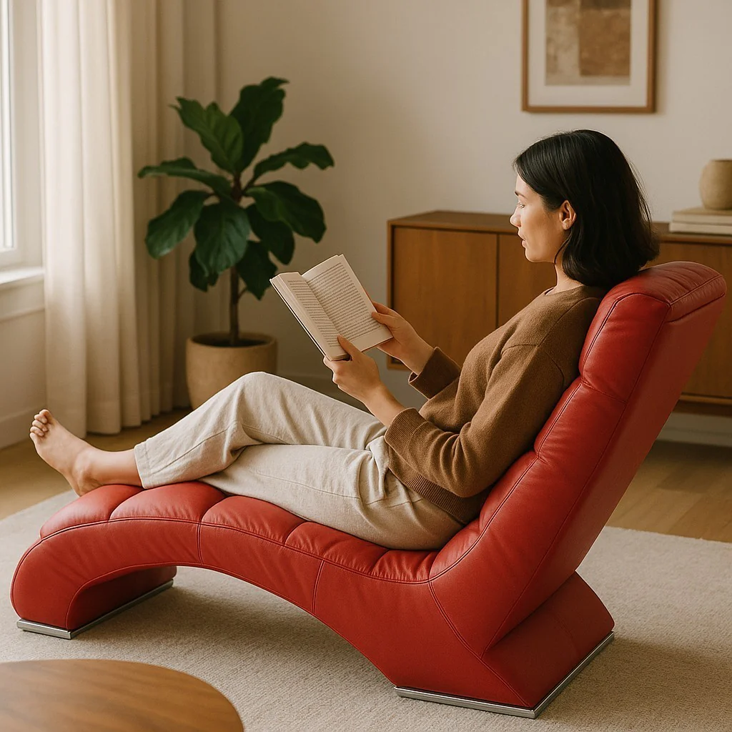 Galaxy Chaise Single Seater Red - Image 3
