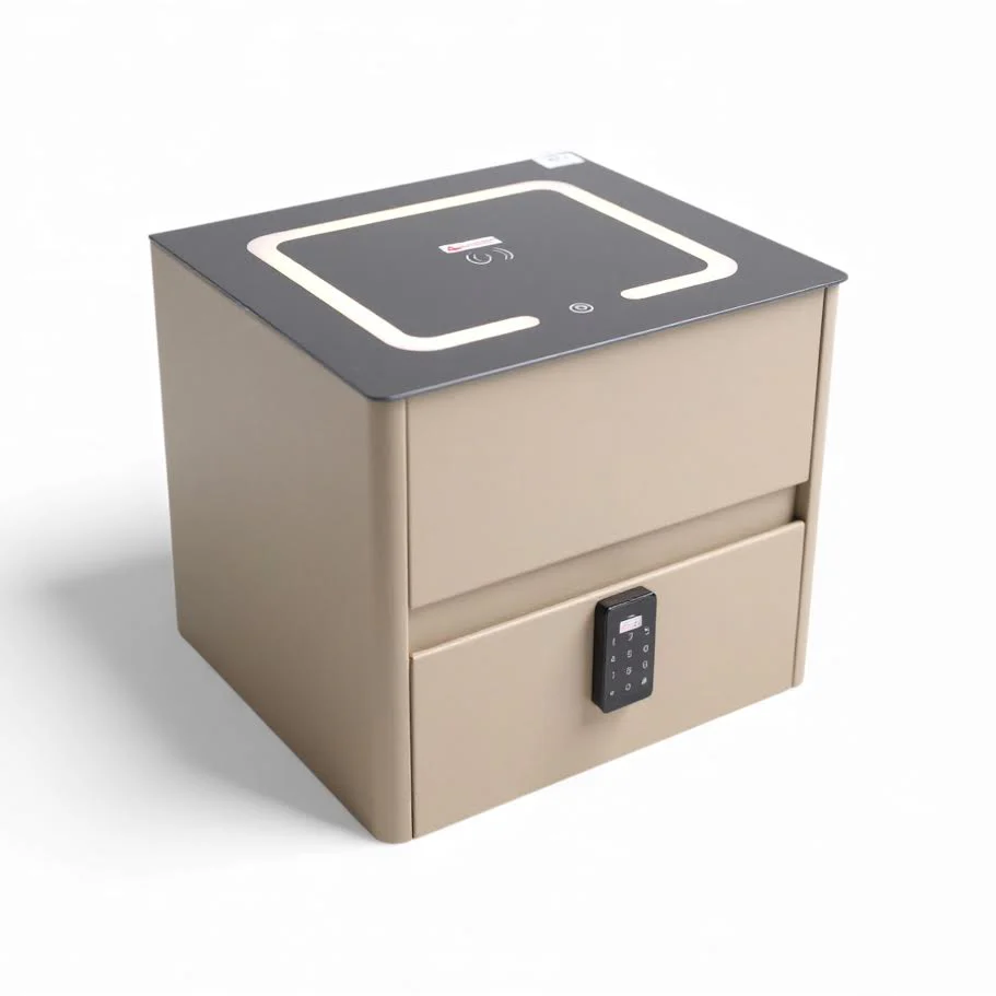 Glass Top Nightstand with Built in Safe 996 - Image 2