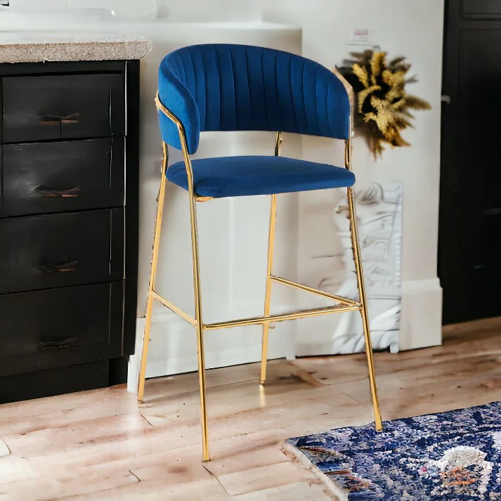 Gold Frame Bar Chair – Available In 4 Colours MWBCG03 - Image 2