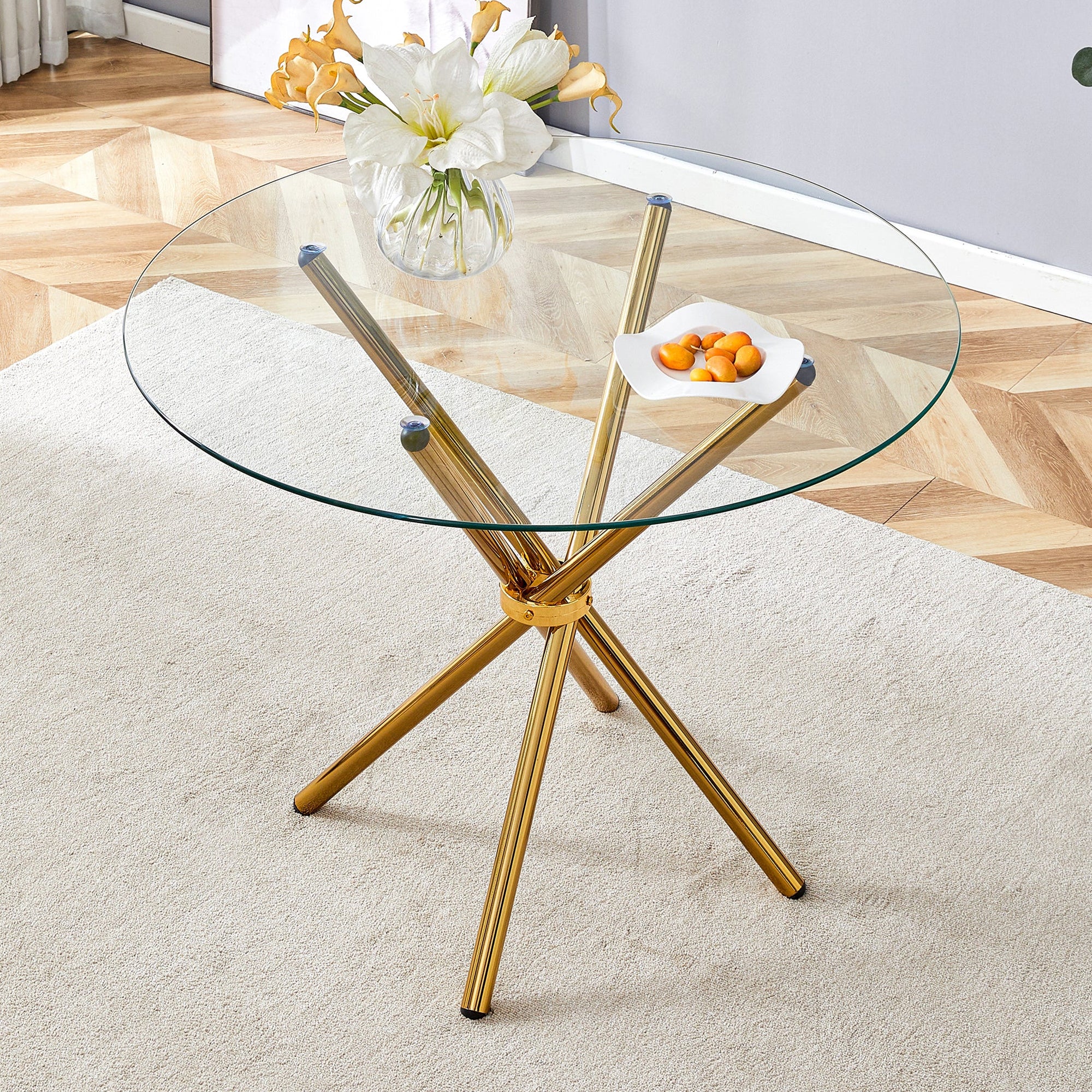 Gold Side Table Glass T-2-1 - Image 3