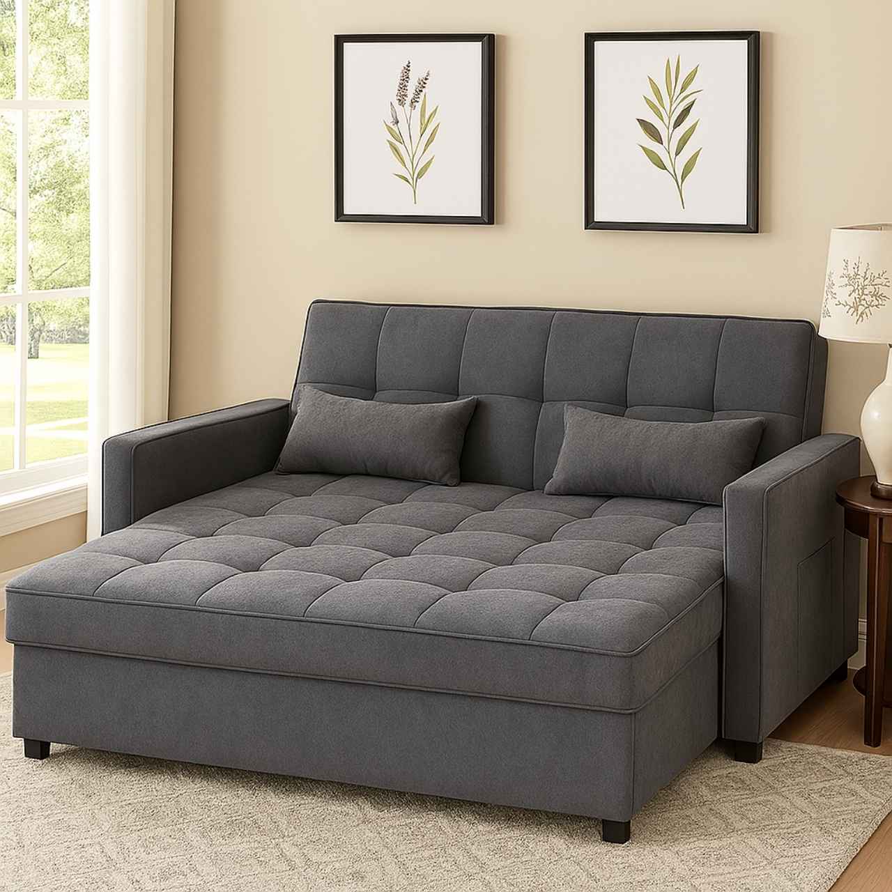 Grey Pull Out Sofa Bed – MWC222 - Image 2