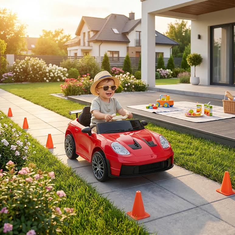 GT3 Style Kids Ride on Car Red - Image 3