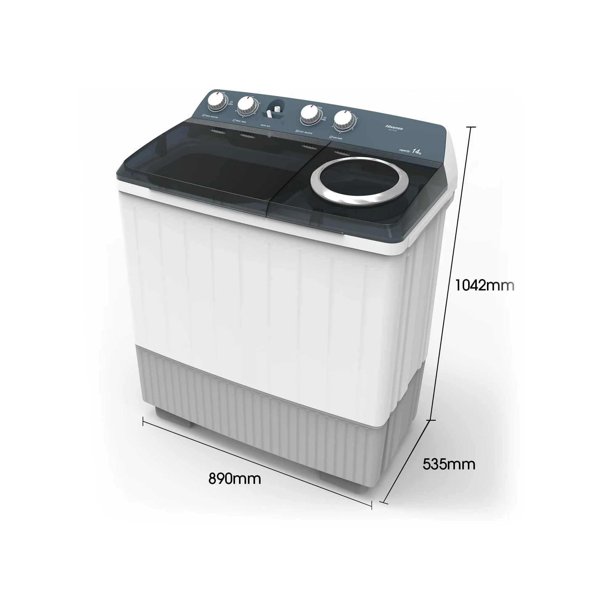 Hisense 14/7.5KG Washing Machine White - Image 3
