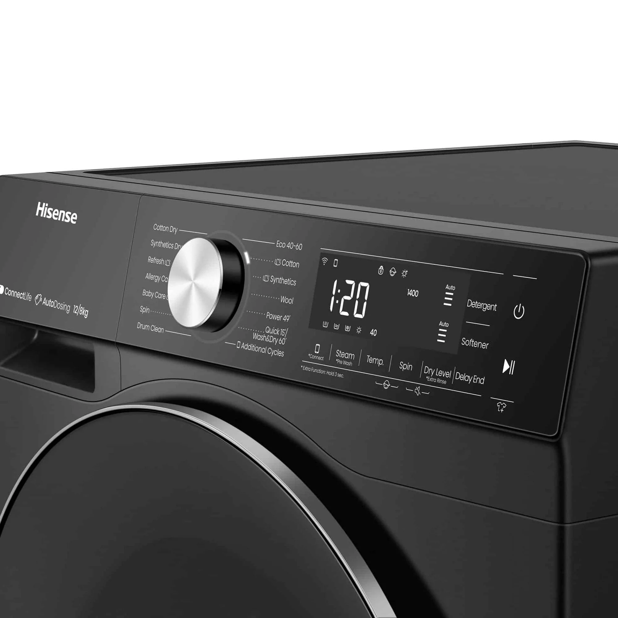 Hisense 5S Series 2 in 1 Washer(12kg) & Dryer(8kg) Black - Image 4