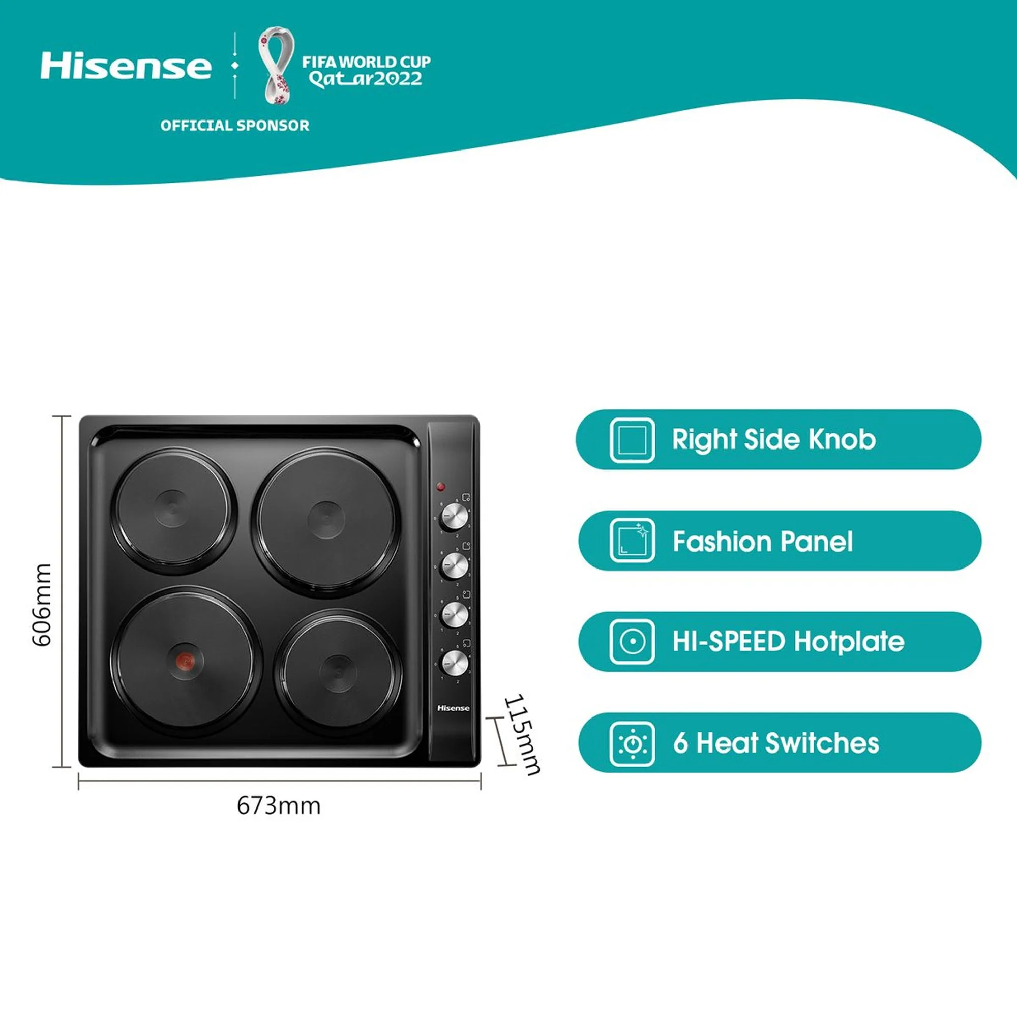Hisense 60cm Hob Black - Image 3