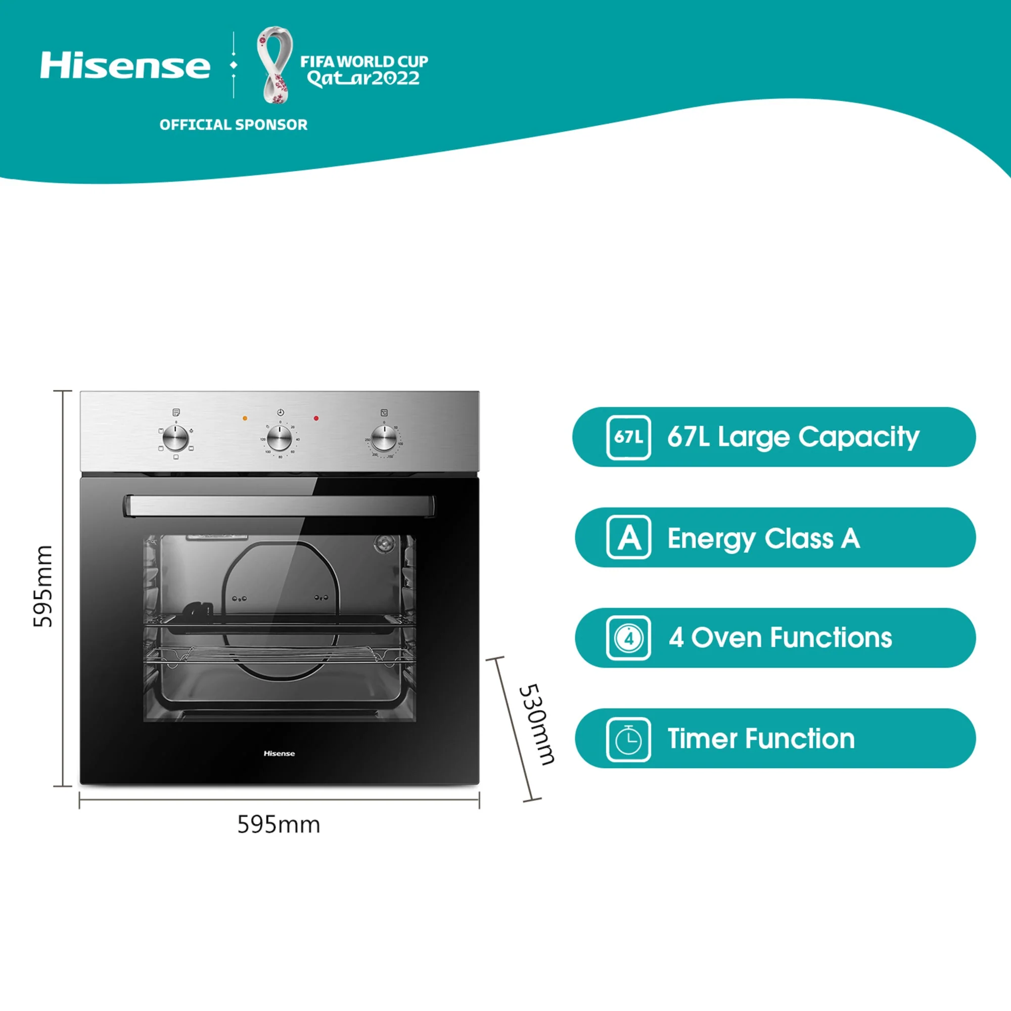 Hisense Oven Stainless Steel - Image 3