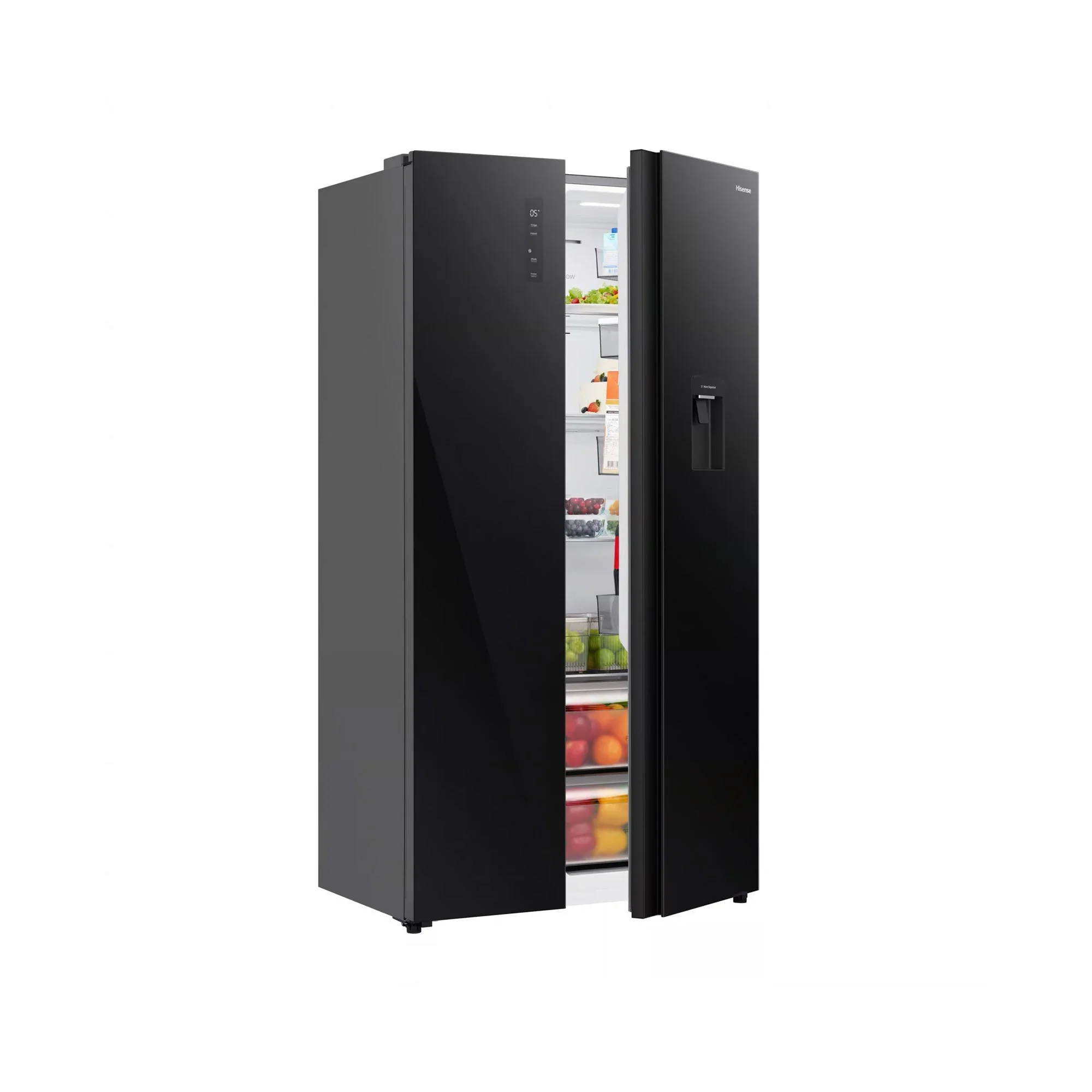 Hisense Reflect Series 541L Side By Side Refrigerator Black - Image 2