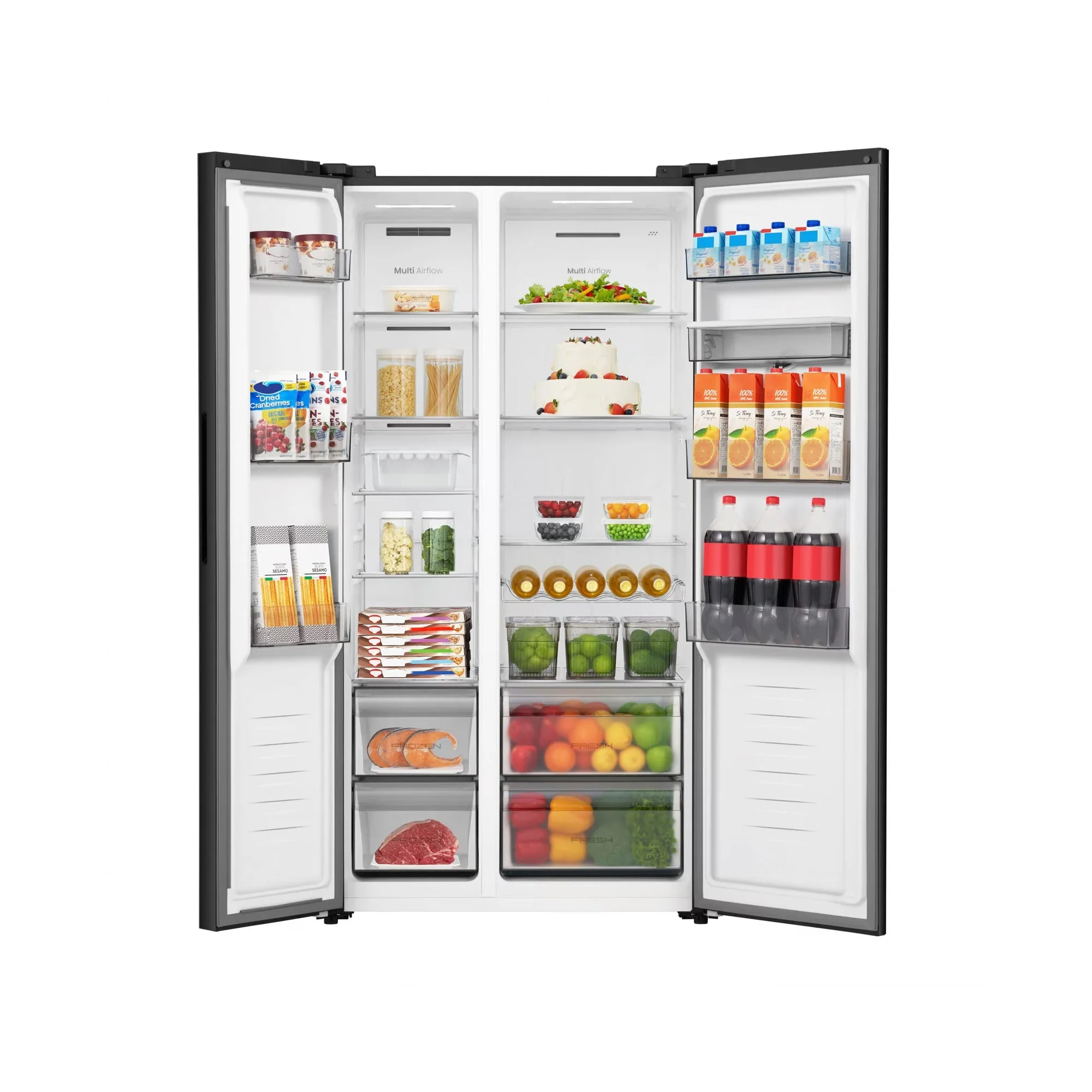 Hisense Reflect Series 541L Side By Side Refrigerator Black - Image 4