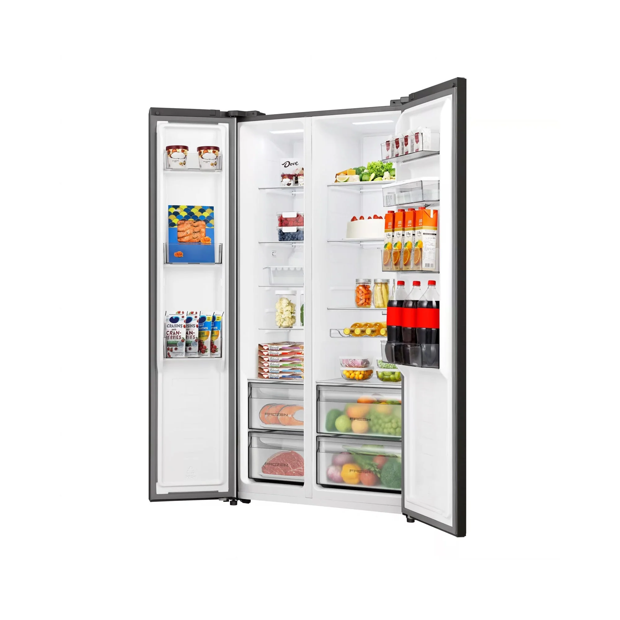 Hisense Reflect Series 541L Side By Side Refrigerator Black - Image 5