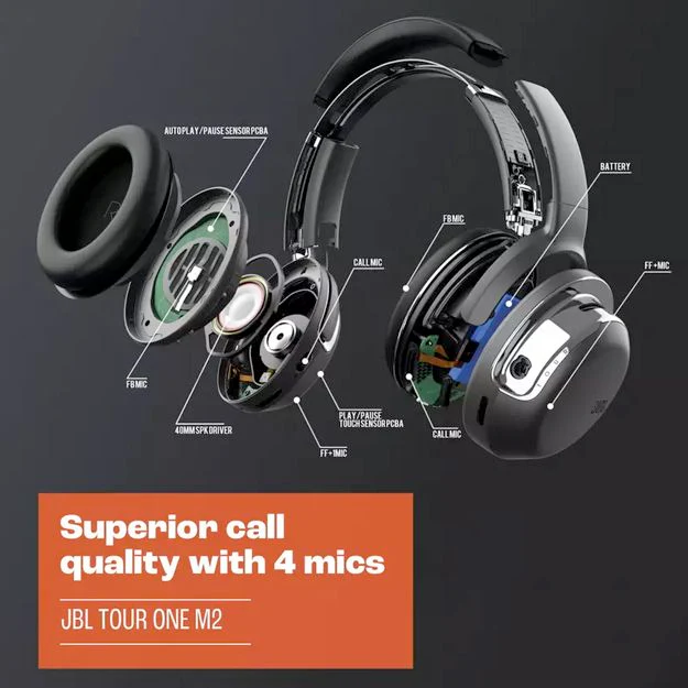JBL Tour One M2 Wireless Bluetooth Over-Ear Noise Cancelling Headphones - Image 4