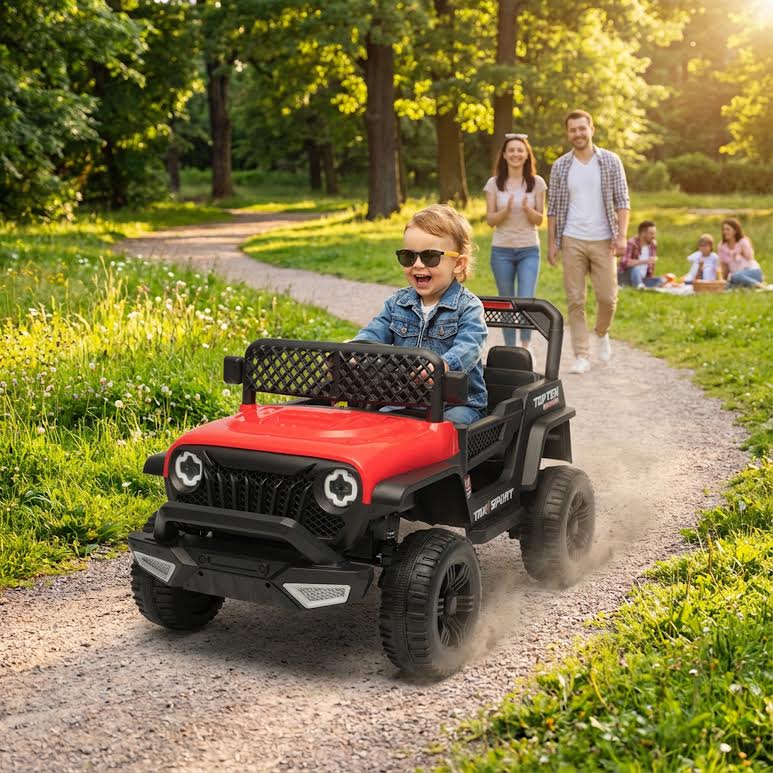 Jeep Rubi Inspired Kids Electric Ride On Car Black & Red - Image 3