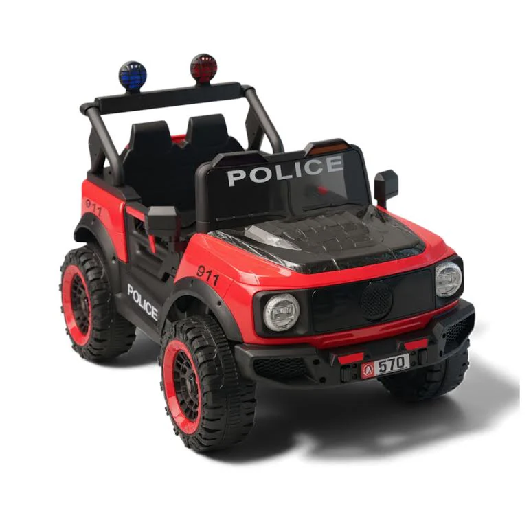 Kids Ride On G-Wagon Police Car Red - Image 2
