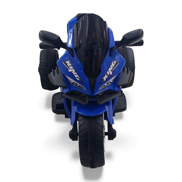 Kids Ride On Motorbike Black & Blue - Image 3