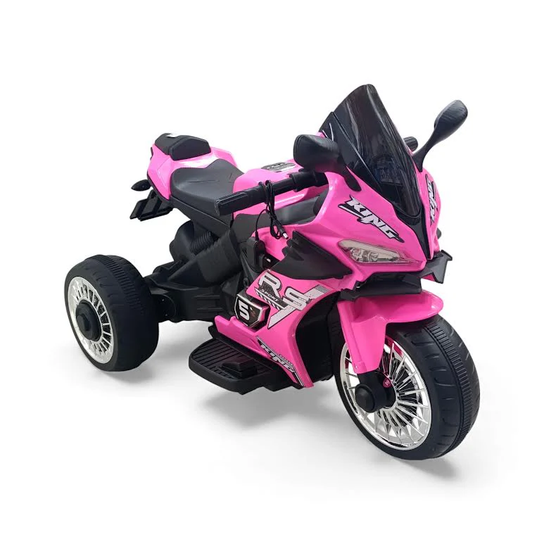 Kids Ride On Motorbike Black & Pink - Image 2