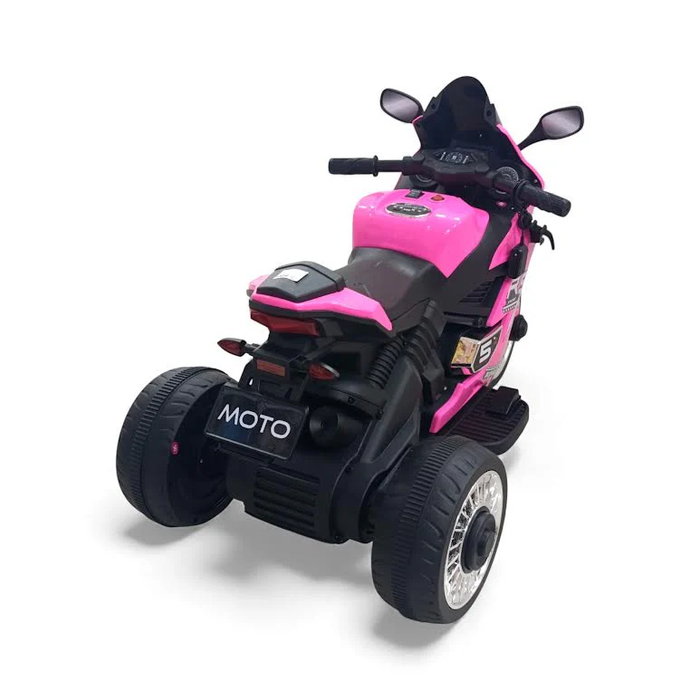 Kids Ride On Motorbike Black & Pink - Image 4