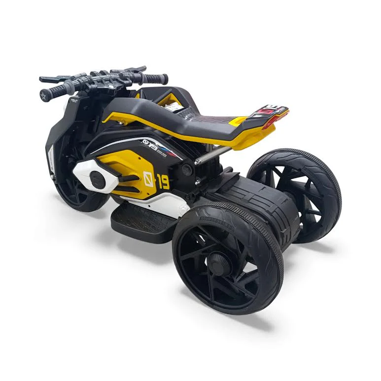 Kids Ride On Motorbike Black & Yellow - Image 3
