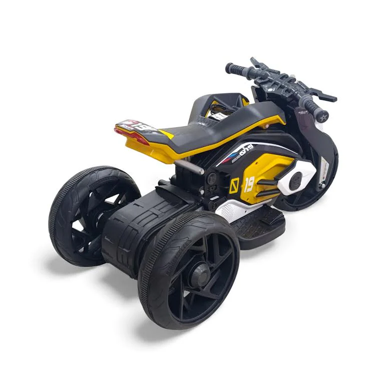 Kids Ride On Motorbike Black & Yellow - Image 4