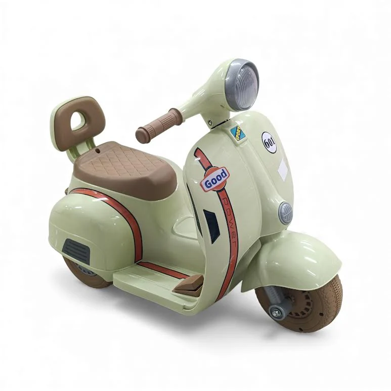 Kids Ride On Scooter Light Green & Brown - Image 2