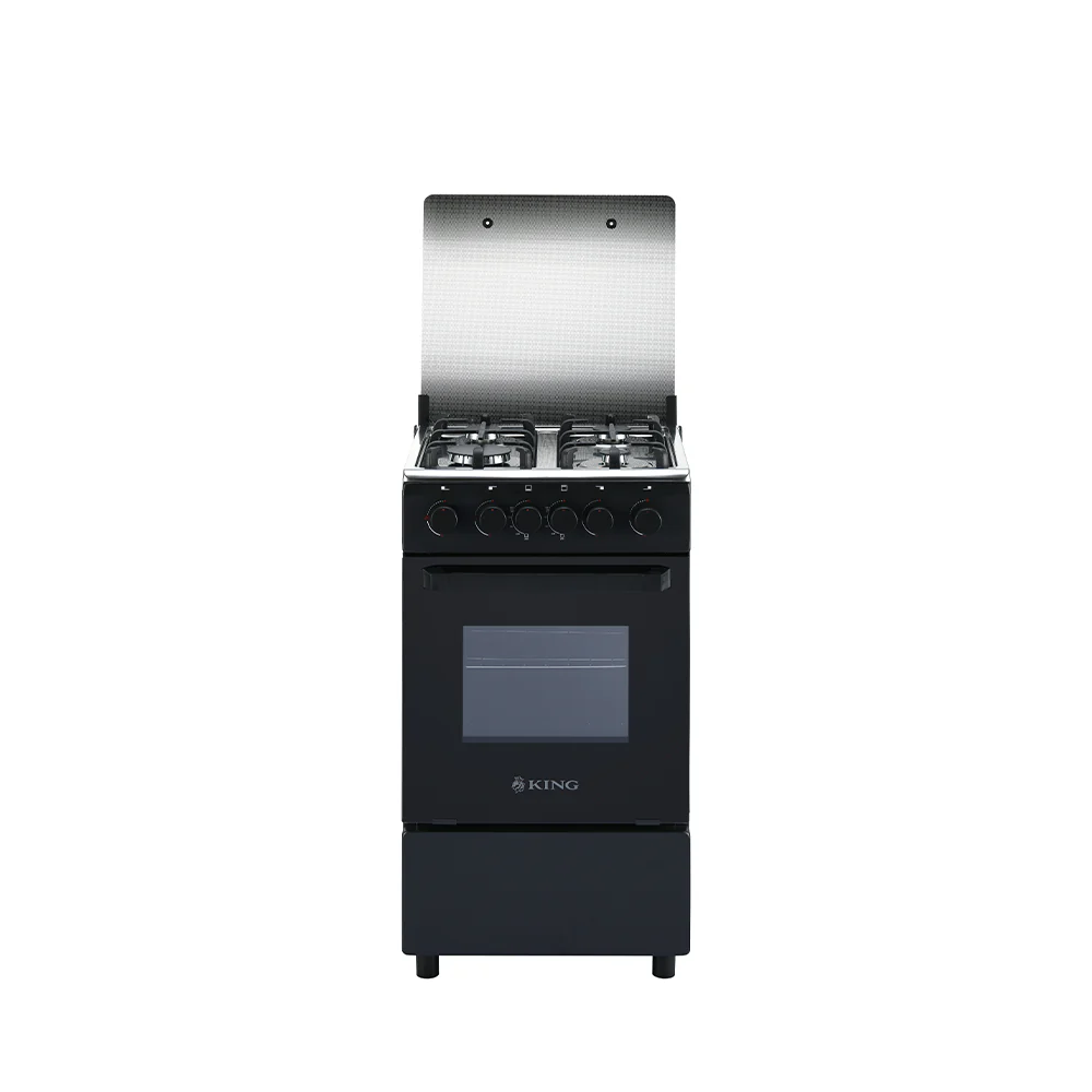 King 50x50 Full Gas Stove with Grill & Full Gas Safety – Matt Black KGP5050BFFD