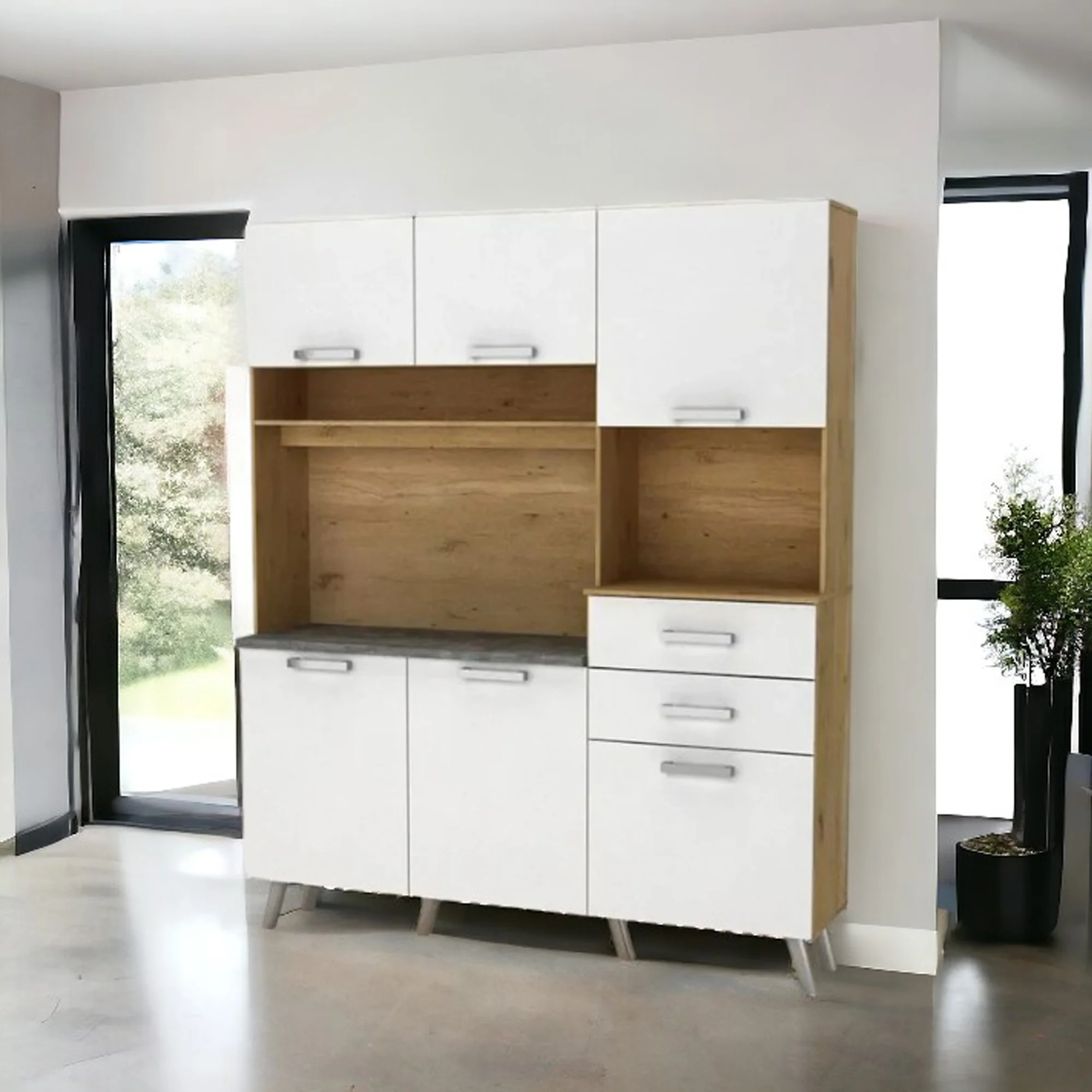 Kitchen Dresser – UK Oak + Snow White MWBR760B - Image 4