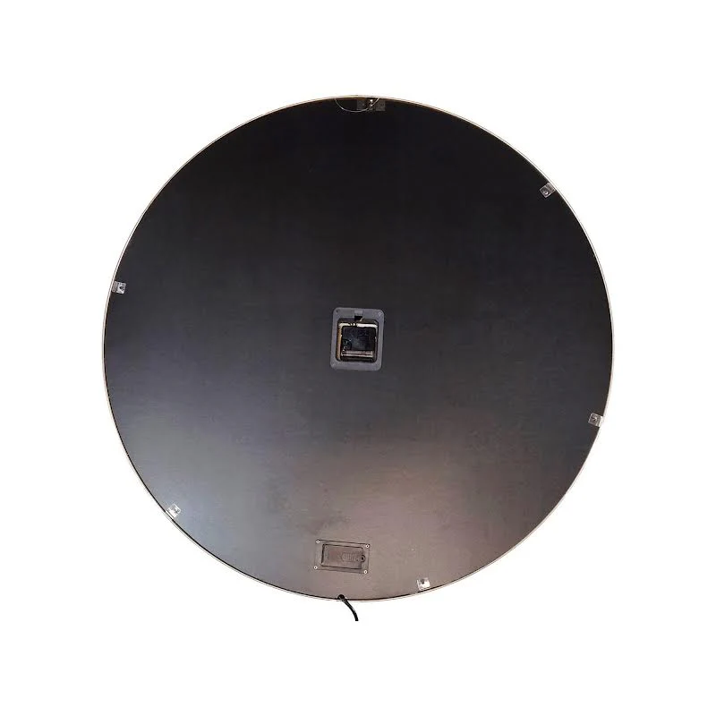 LED Round 60cm Marco Map Industrial Moving Cogs Wall Clock Silver - Image 2