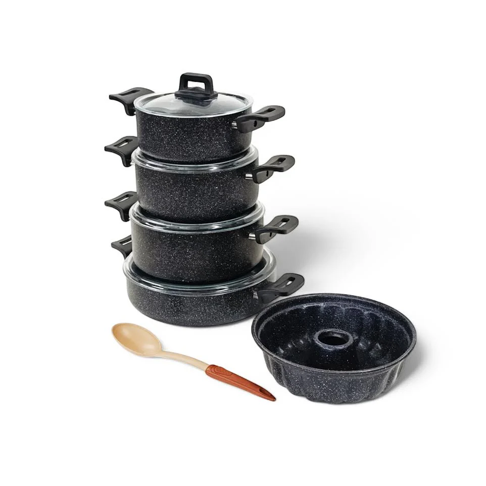 10 Piece Turkish Granite Pot Set Black - Image 3