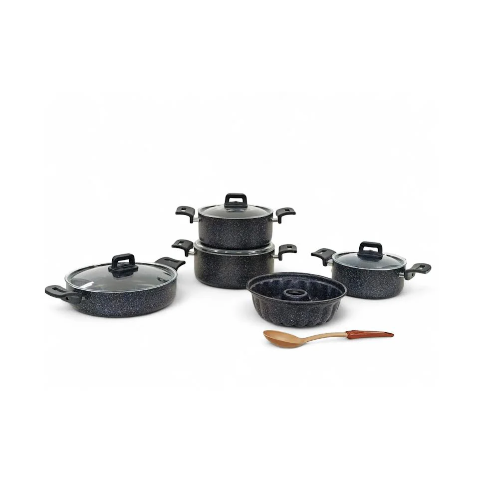 10 Piece Turkish Granite Pot Set Black - Image 5