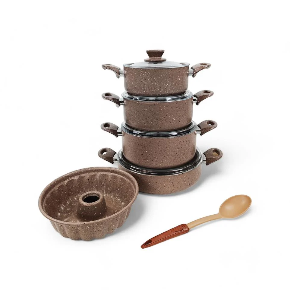 10 Piece Leydi Turkish Granite Pot Set Brown - Image 3