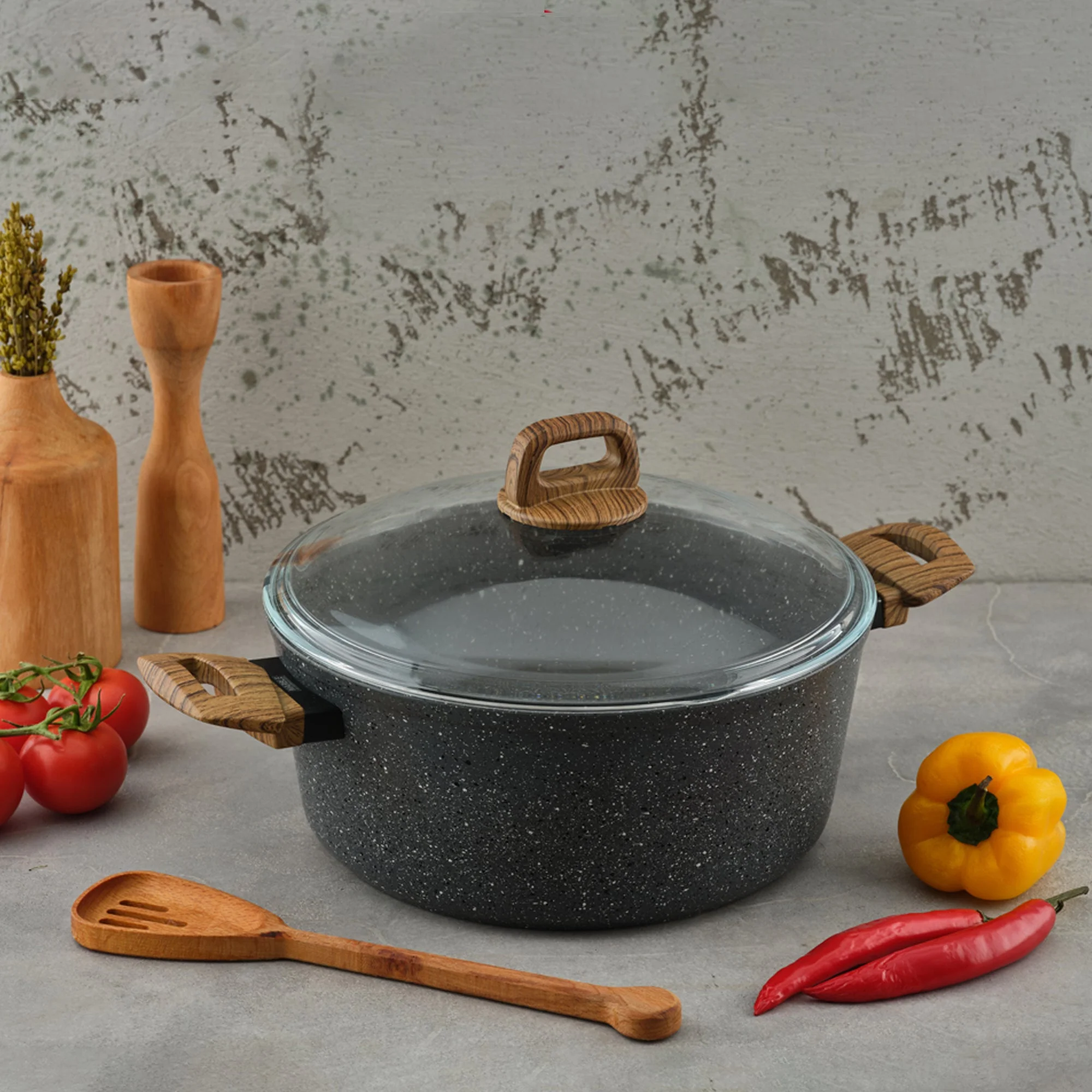 Leydi Natura Derin 28cm Deep Casserole Grey - Image 4