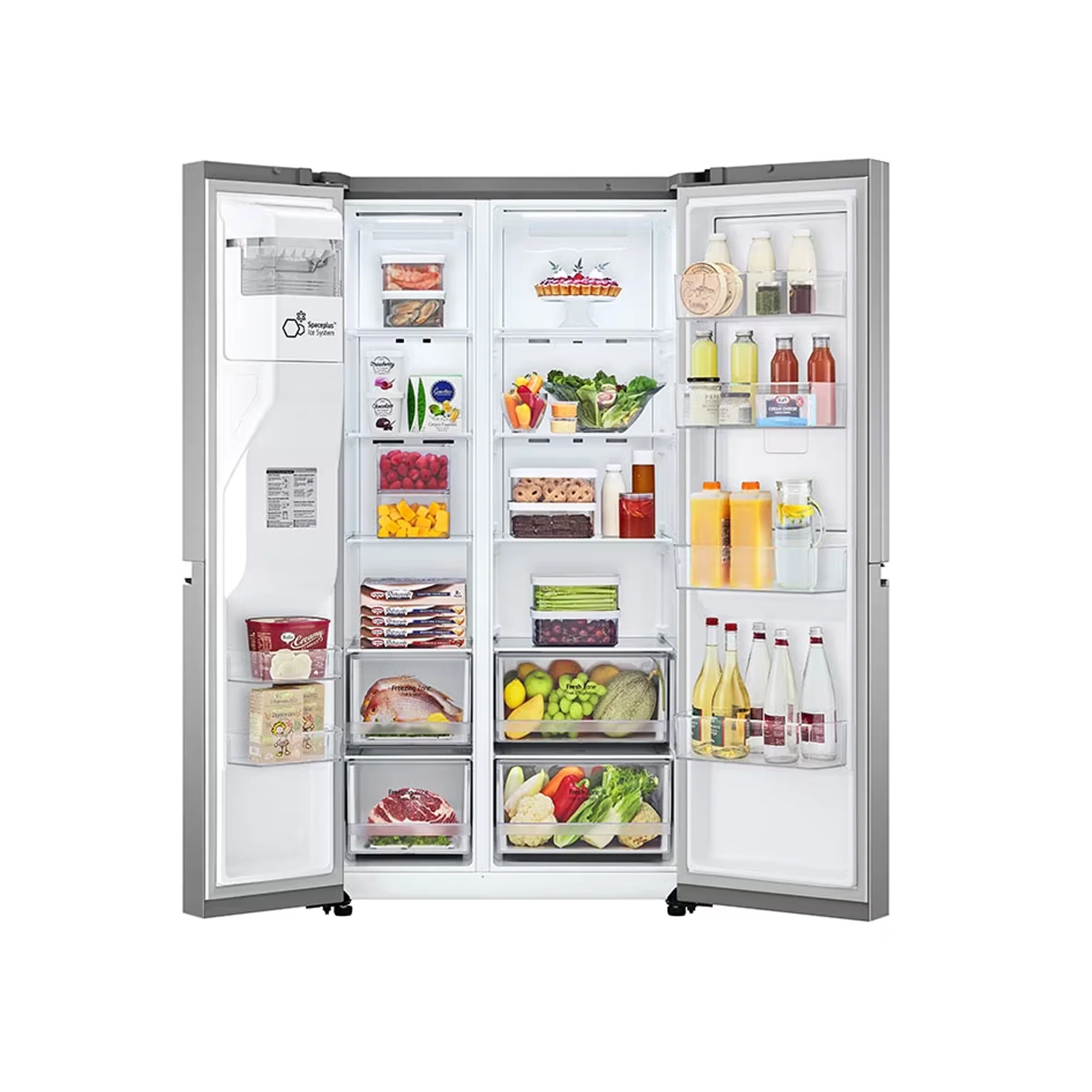 LG 611Lt Platinum Silver Door in Door Side by Side Refrigerator - GC-J257SLSS - Image 3