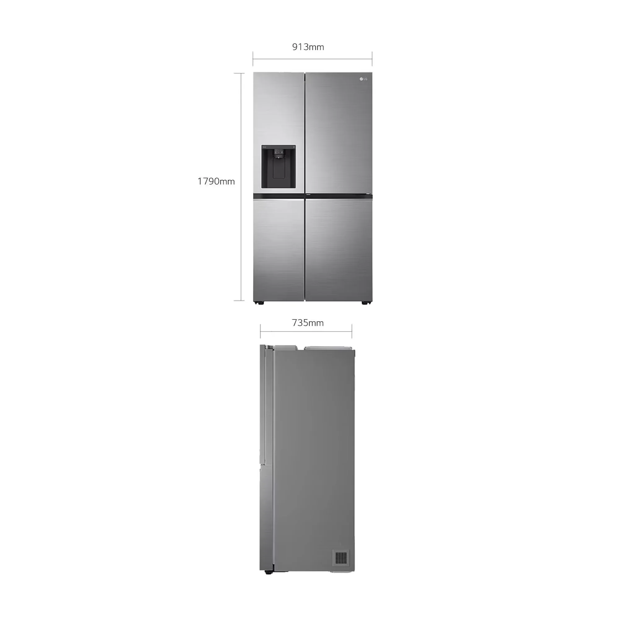LG 611Lt Platinum Silver Door in Door Side by Side Refrigerator - GC-J257SLSS - Image 4