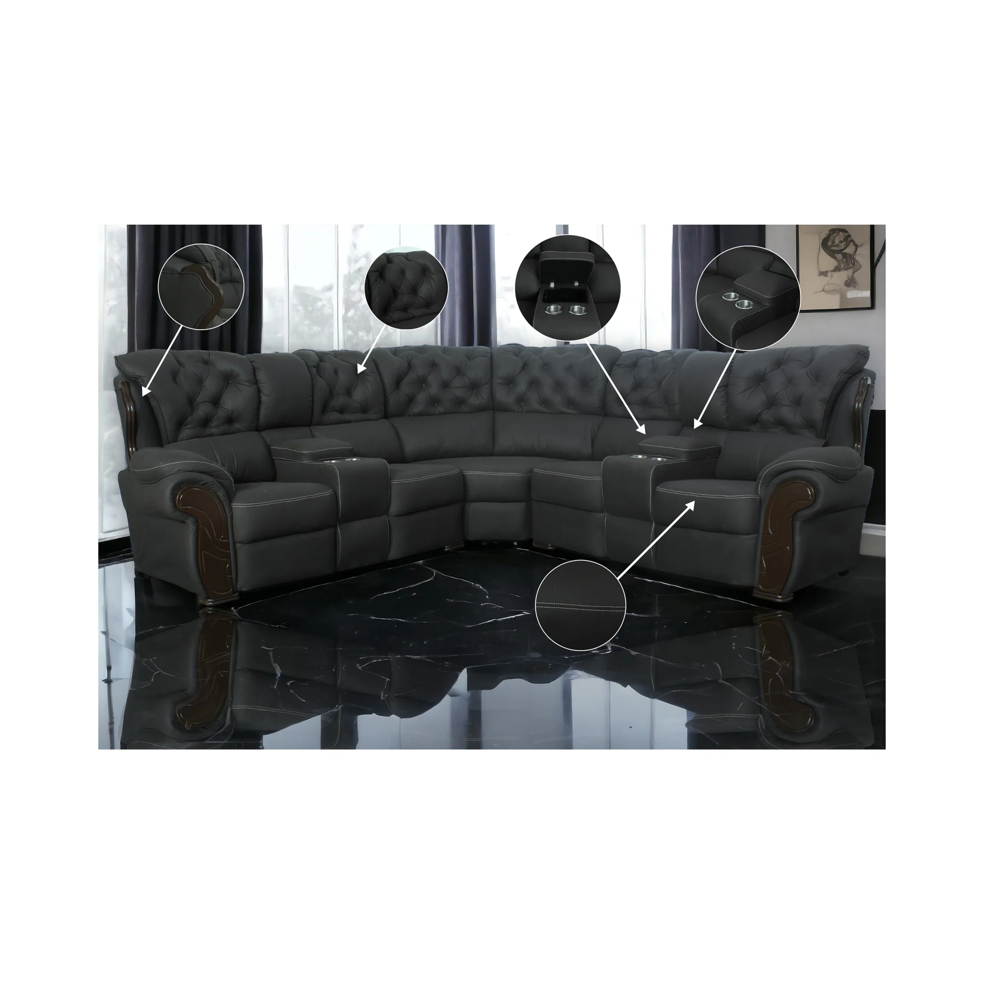 Ferrero  3 Piece Corner Lounge Suite - Image 3