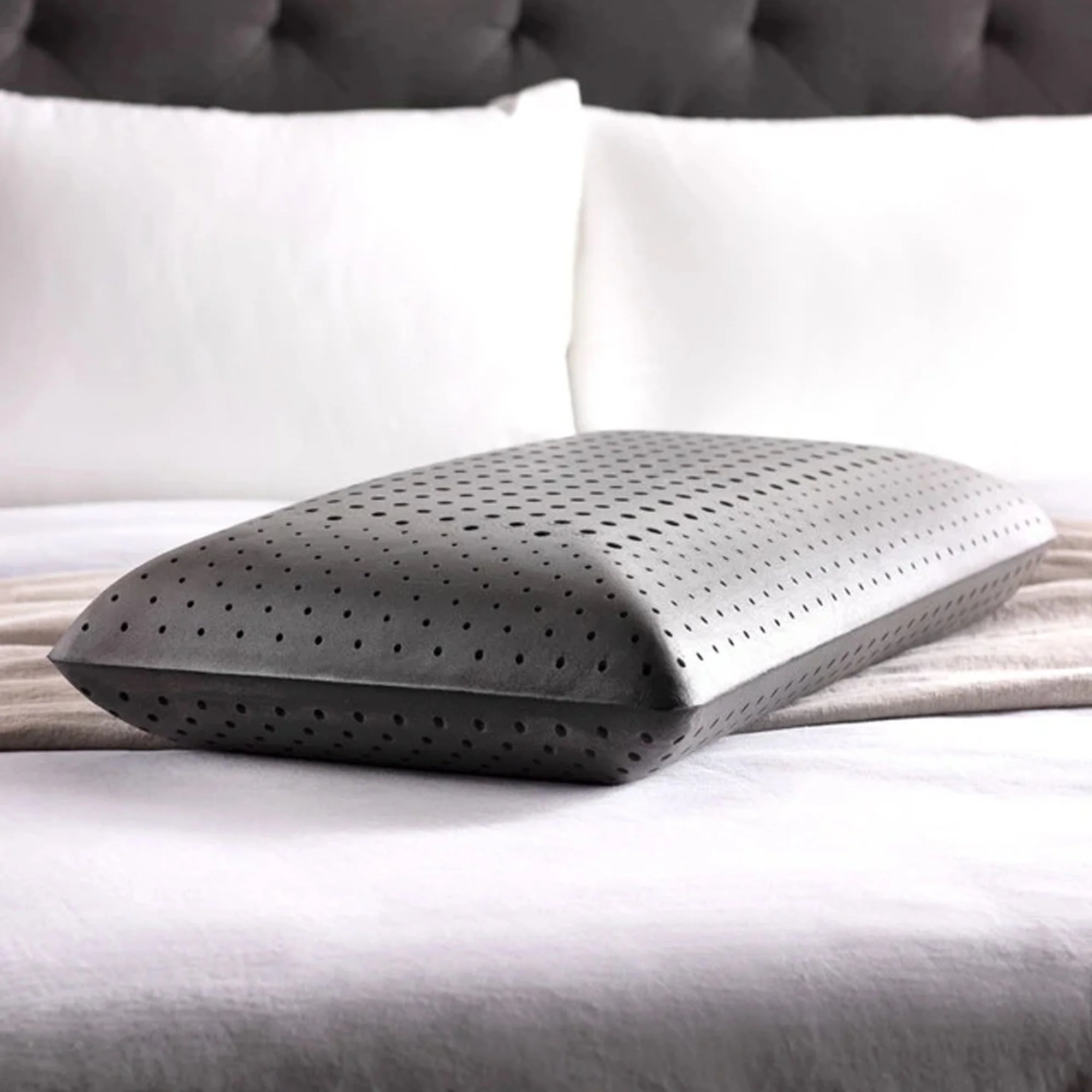 Malouf Bamboo Charcoal Z Zoned Memory Foam Pillow Grey - Image 2