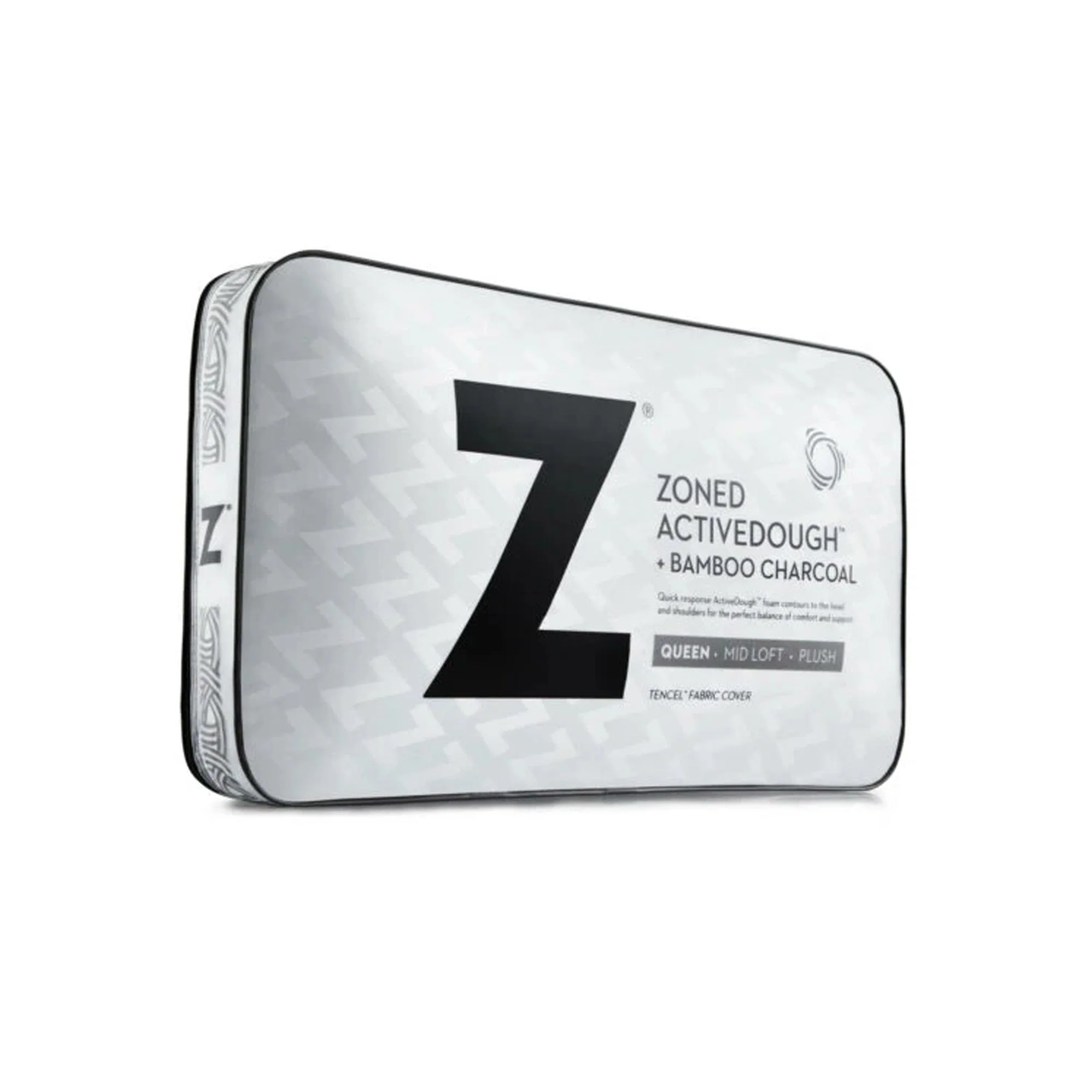 Malouf Bamboo Charcoal Z Zoned Memory Foam Pillow Grey - Image 4