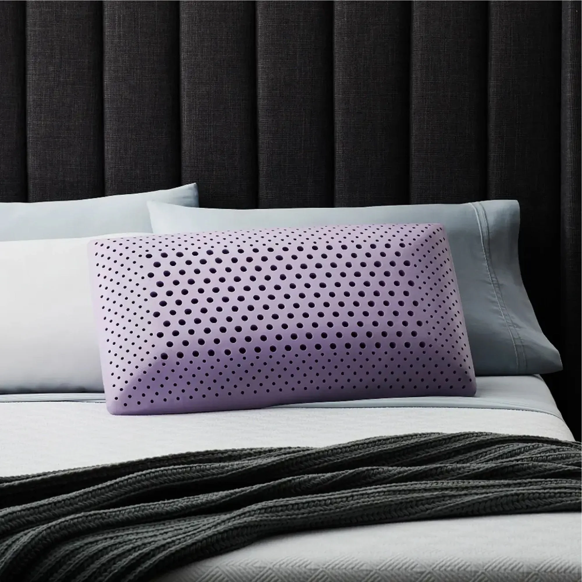 Malouf Z Zoned Lavender Infused Memory Foam Pillow Purple - Image 2