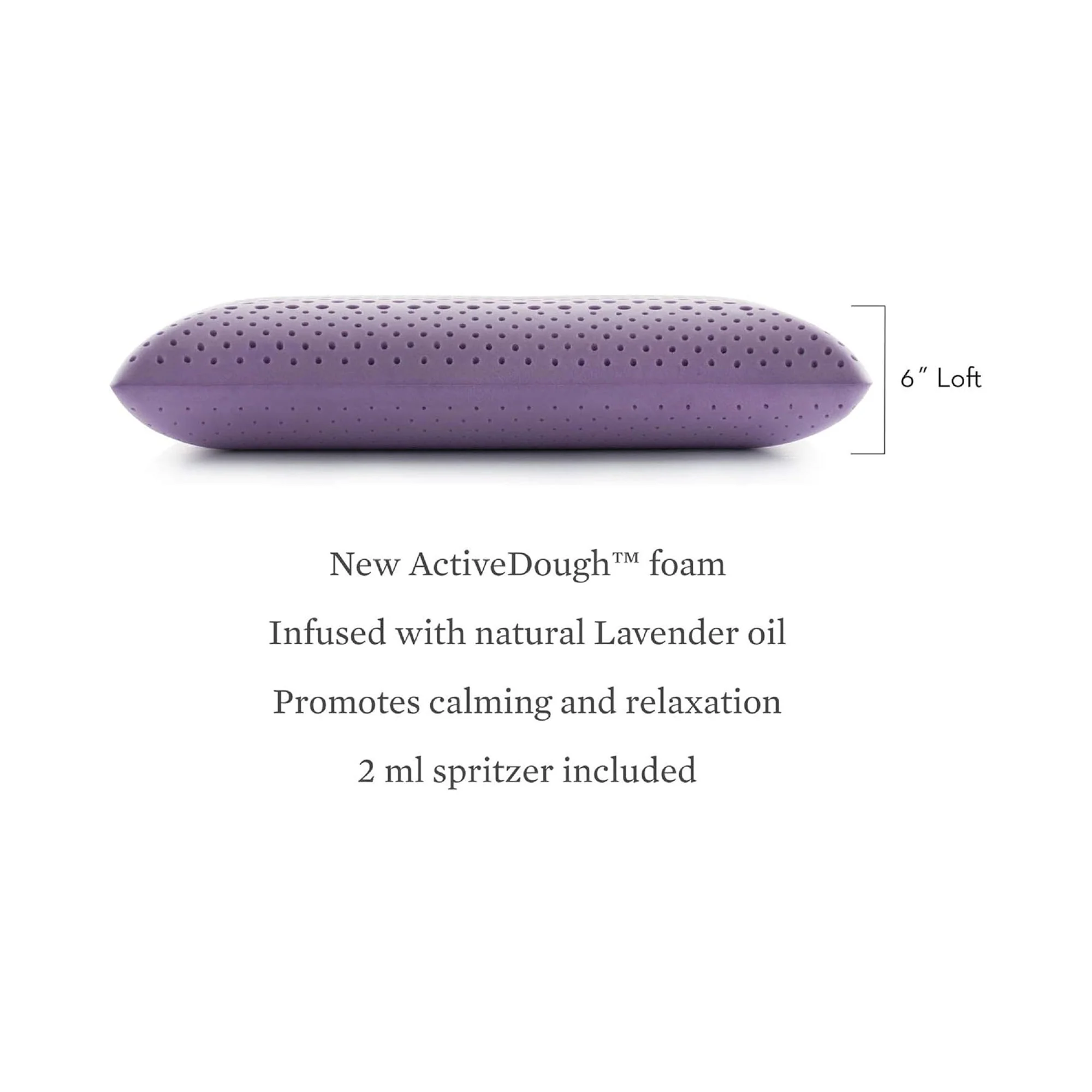 Malouf Z Zoned Lavender Infused Memory Foam Pillow Purple - Image 4