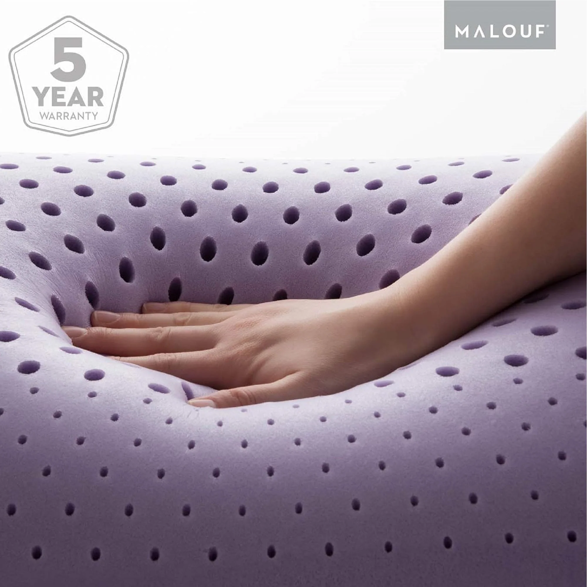Malouf Z Zoned Lavender Infused Memory Foam Pillow Purple - Image 6