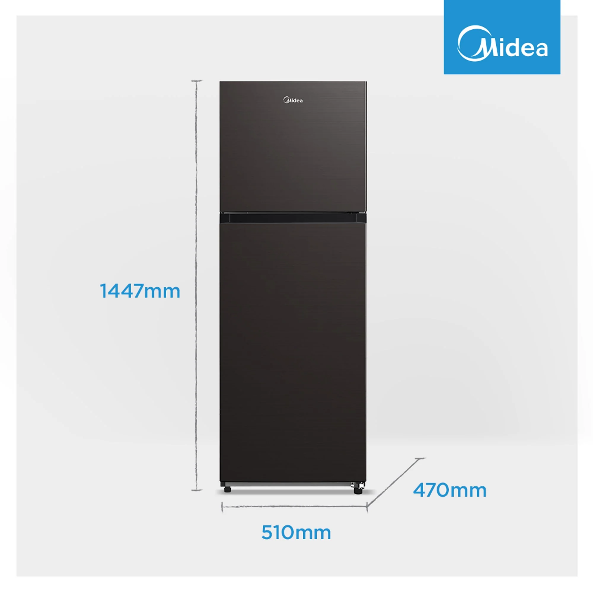 Midea 173L Top Mount Freezer Anthracite - Image 4