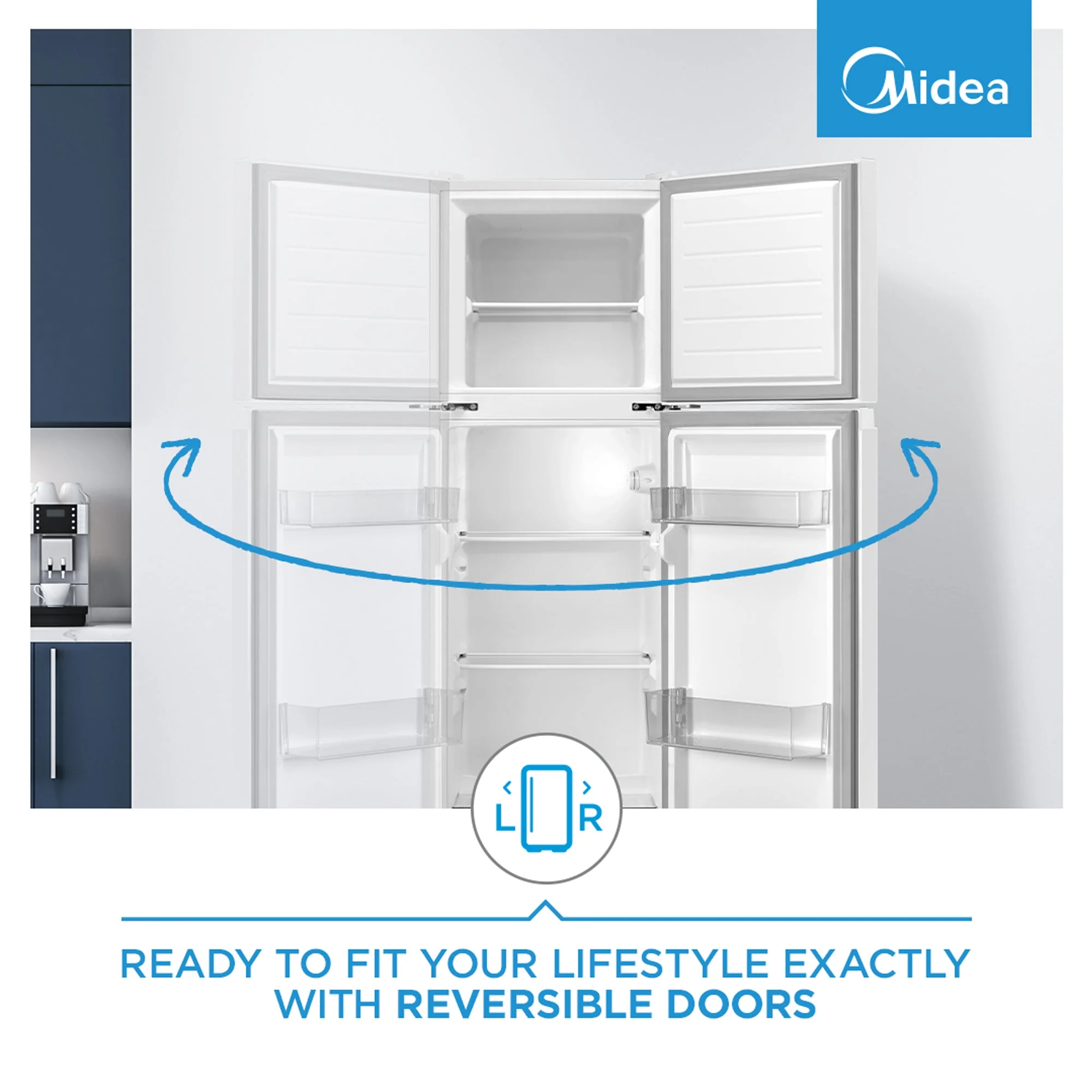 Midea 173L Top Mount Freezer White - Image 4