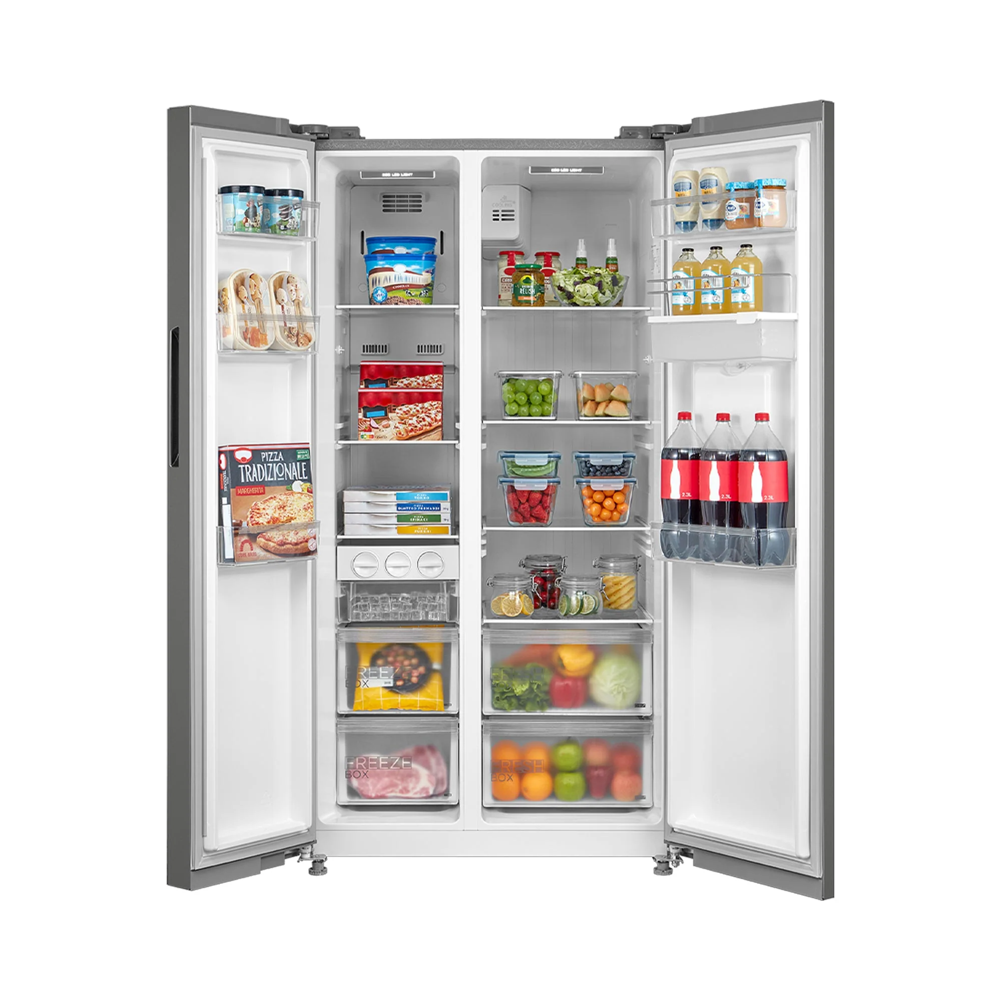 Midea 513L Side by Side Refrigerator Stainless Steel  HC-689WEN - Image 3