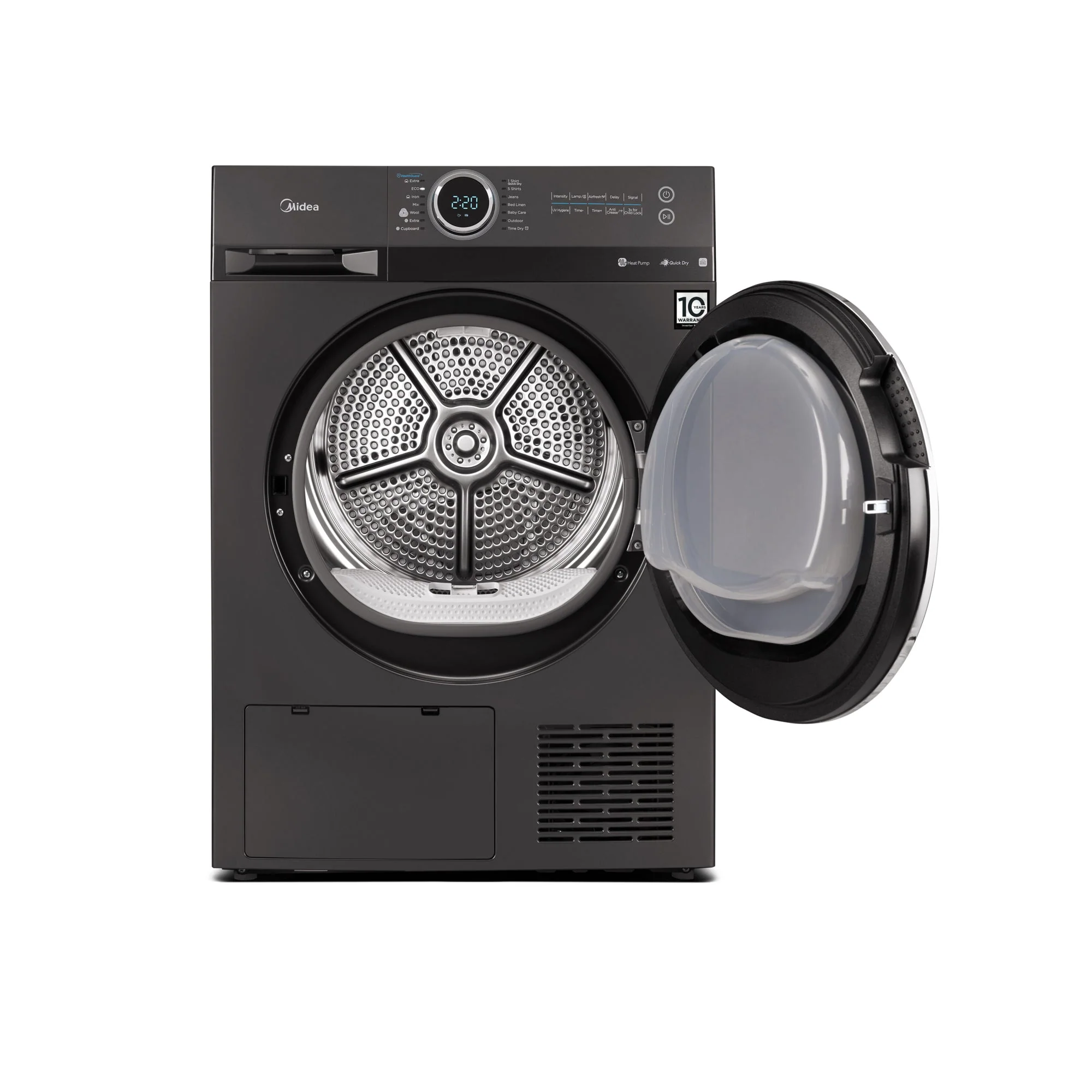 Midea 8kg Heat Pump Tumble Dryer with WiFi Titanium - Image 2