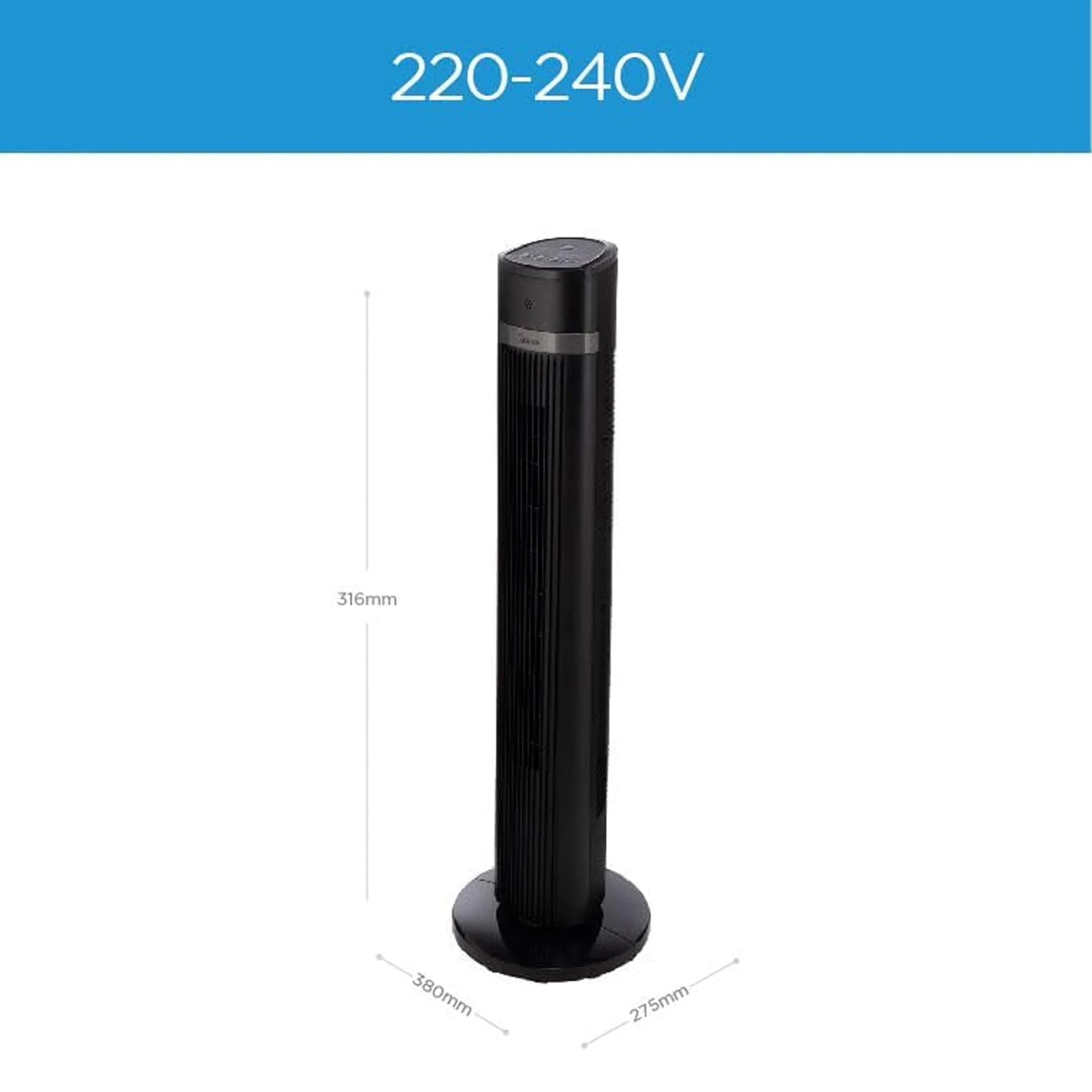 Midea Tower Stand Fan Black - Image 3