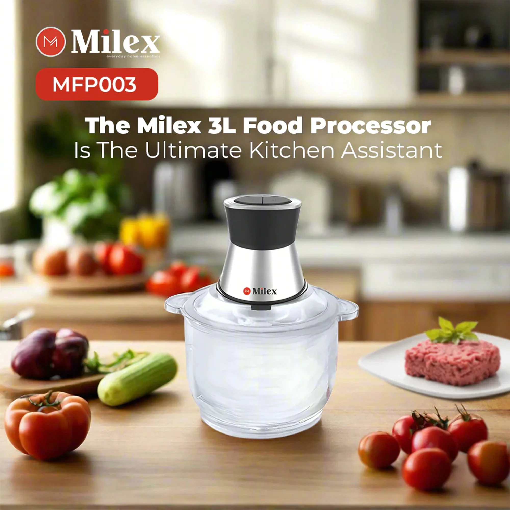 Milex 3Lt Food Processor White - Image 4