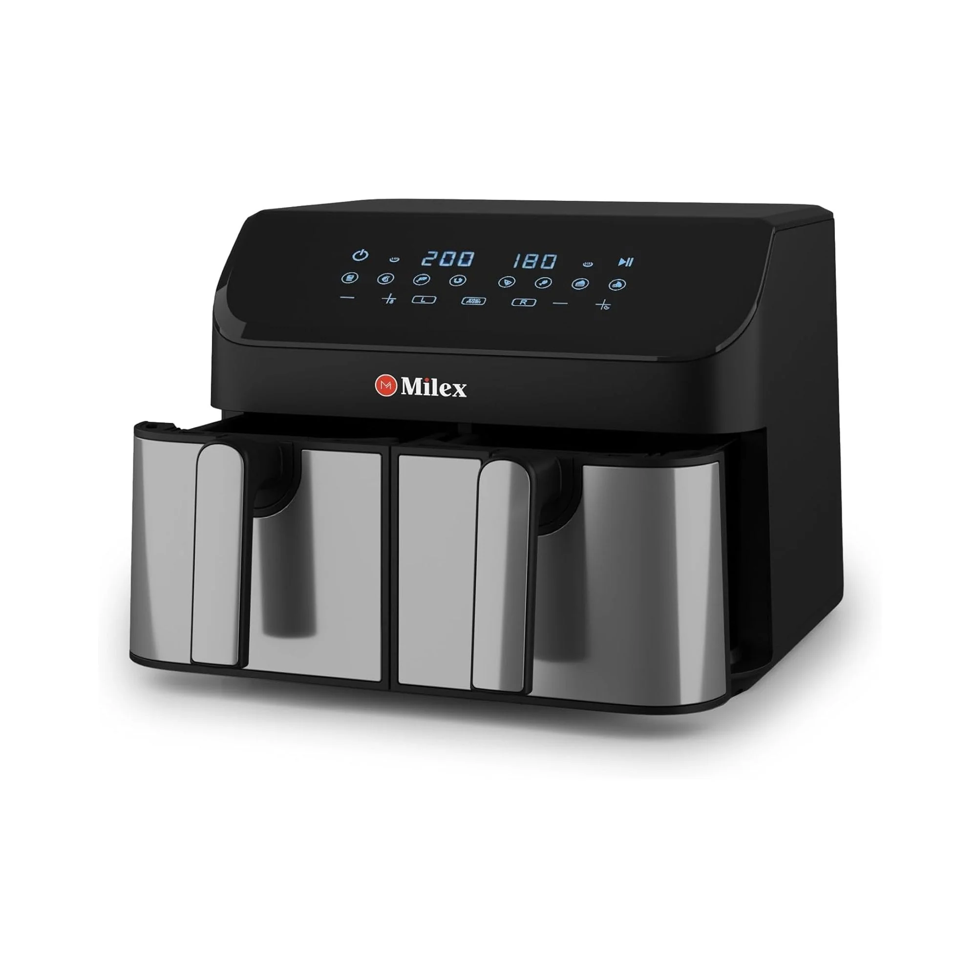 Milex 9Lt Dual Airfryer Silver - Image 2