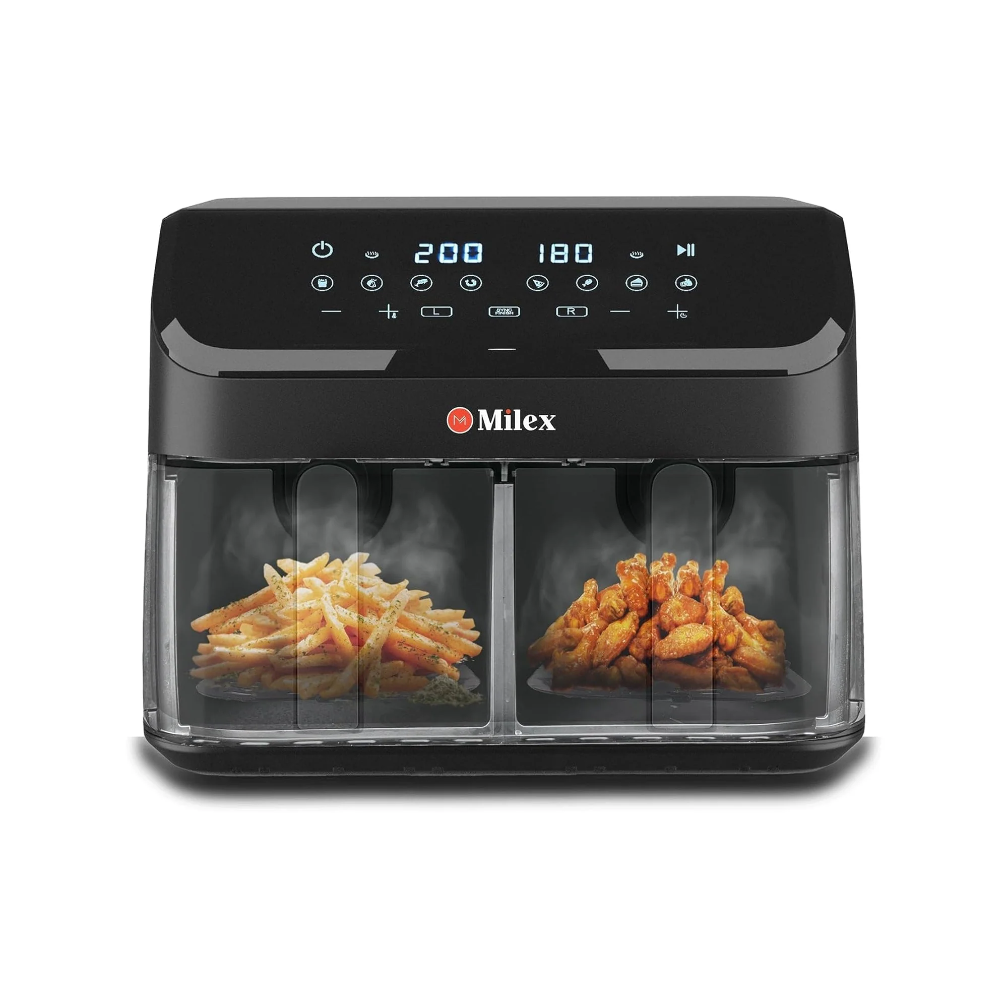 Milex 9Lt Dual Airfryer Silver - Image 4