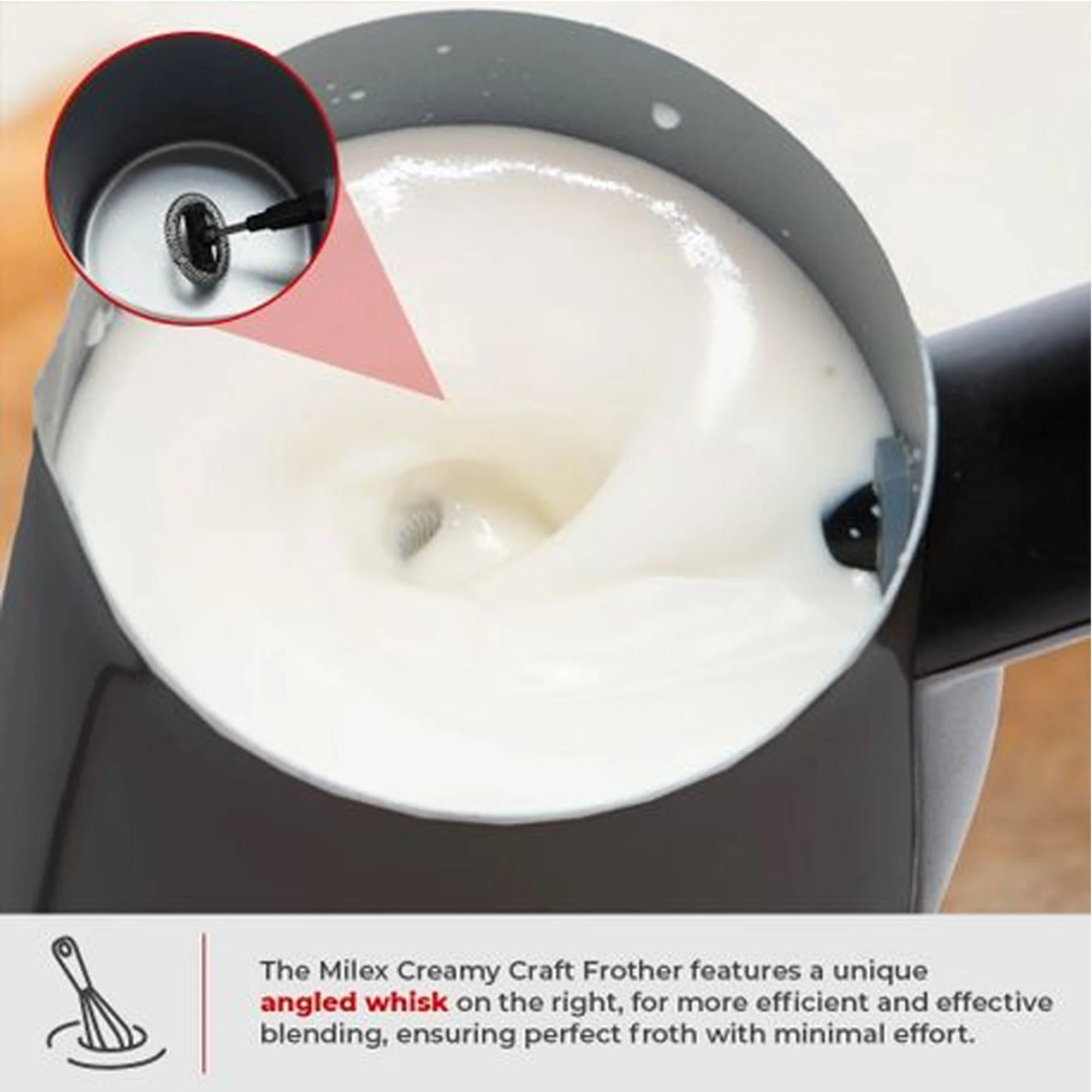 Milex Creamy Craft Milk Frother Black - Image 3