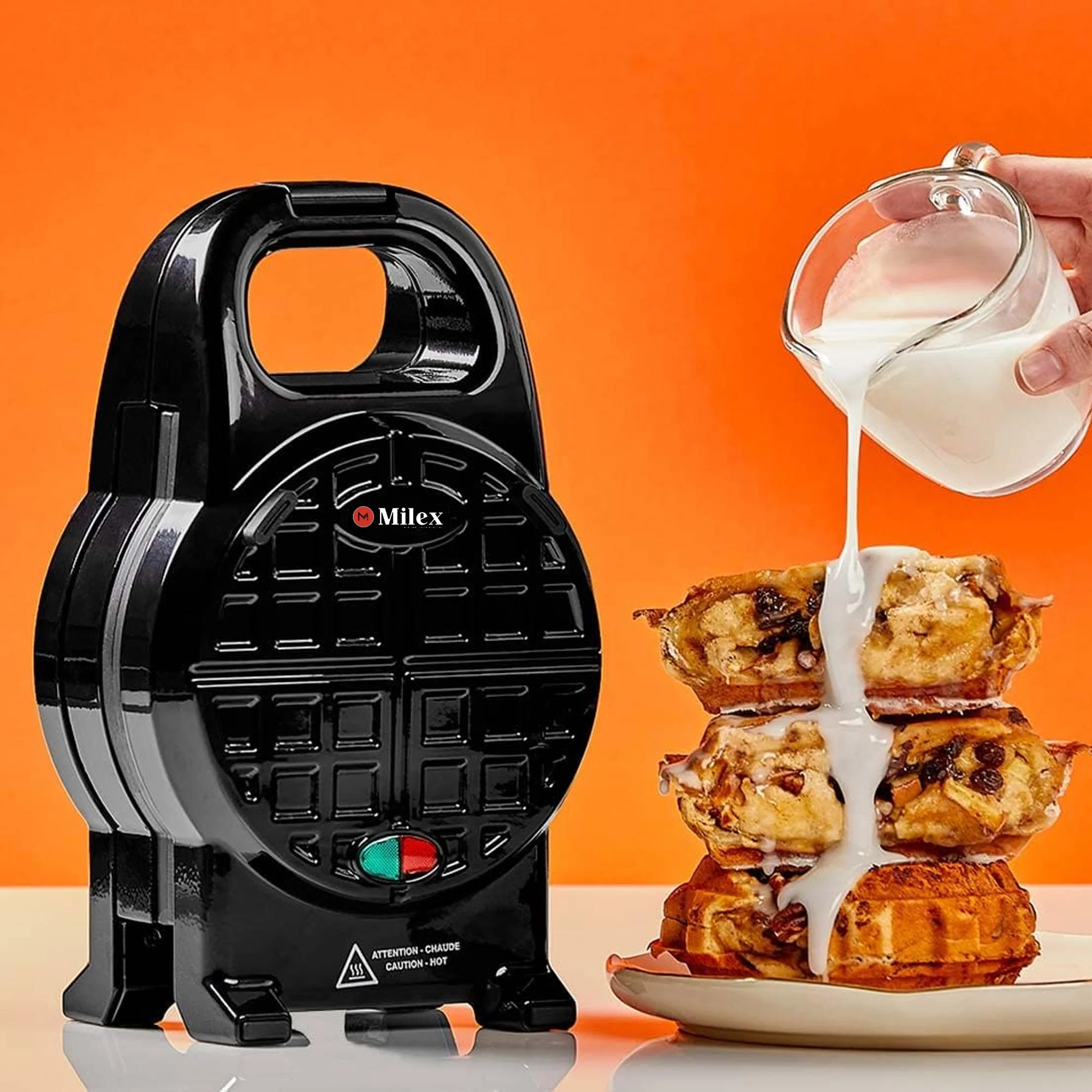 Milex Gourmet Waffle Maker Black - Image 5