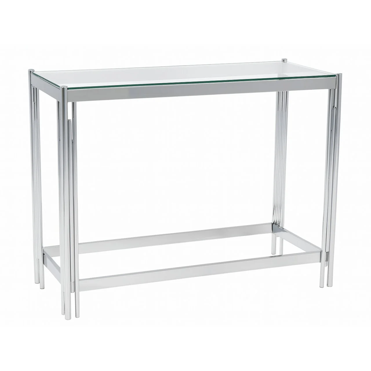 Modern Glass Chrome Console Table – MW300