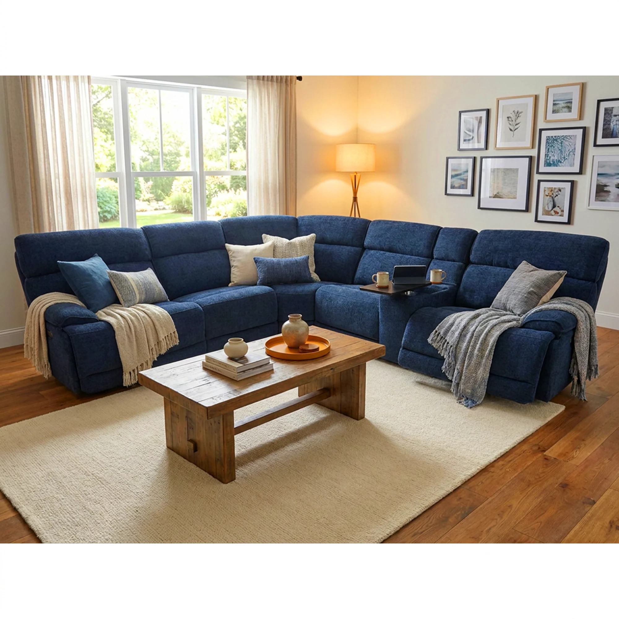 Modern Modular Sectional Fabric Electric Reclining Sofa Corner EU-71287M - Image 5